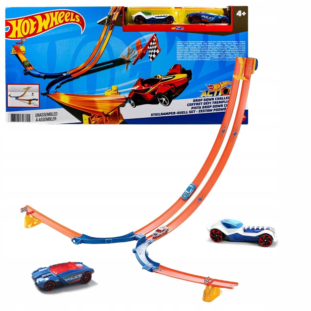 Zabawka Hot Wheels Zestaw Torów Podwójny Zjazd 2 Autka DNR54