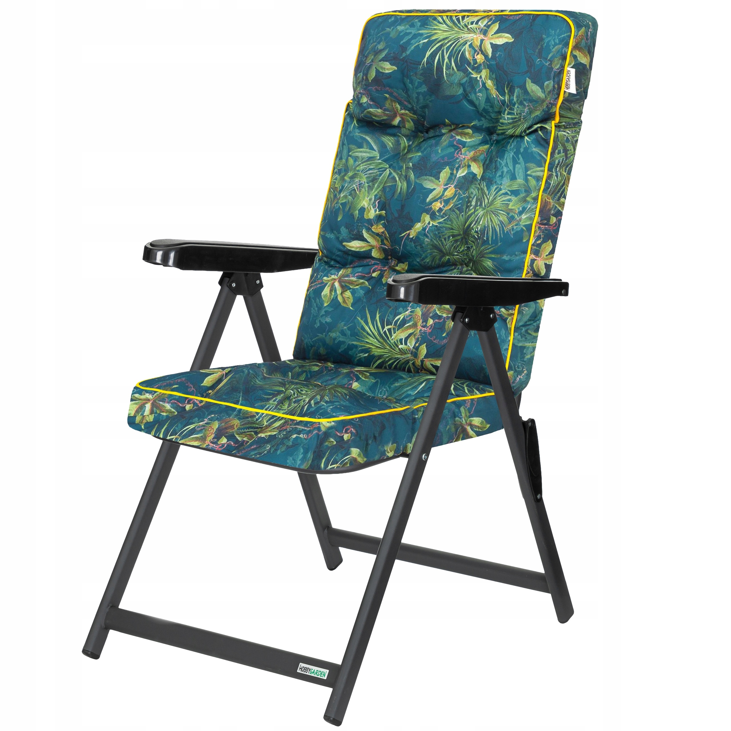 Skládací zahradní křeslo s polštářem Křeslo Lehátko na pláž Nastavení opěradla