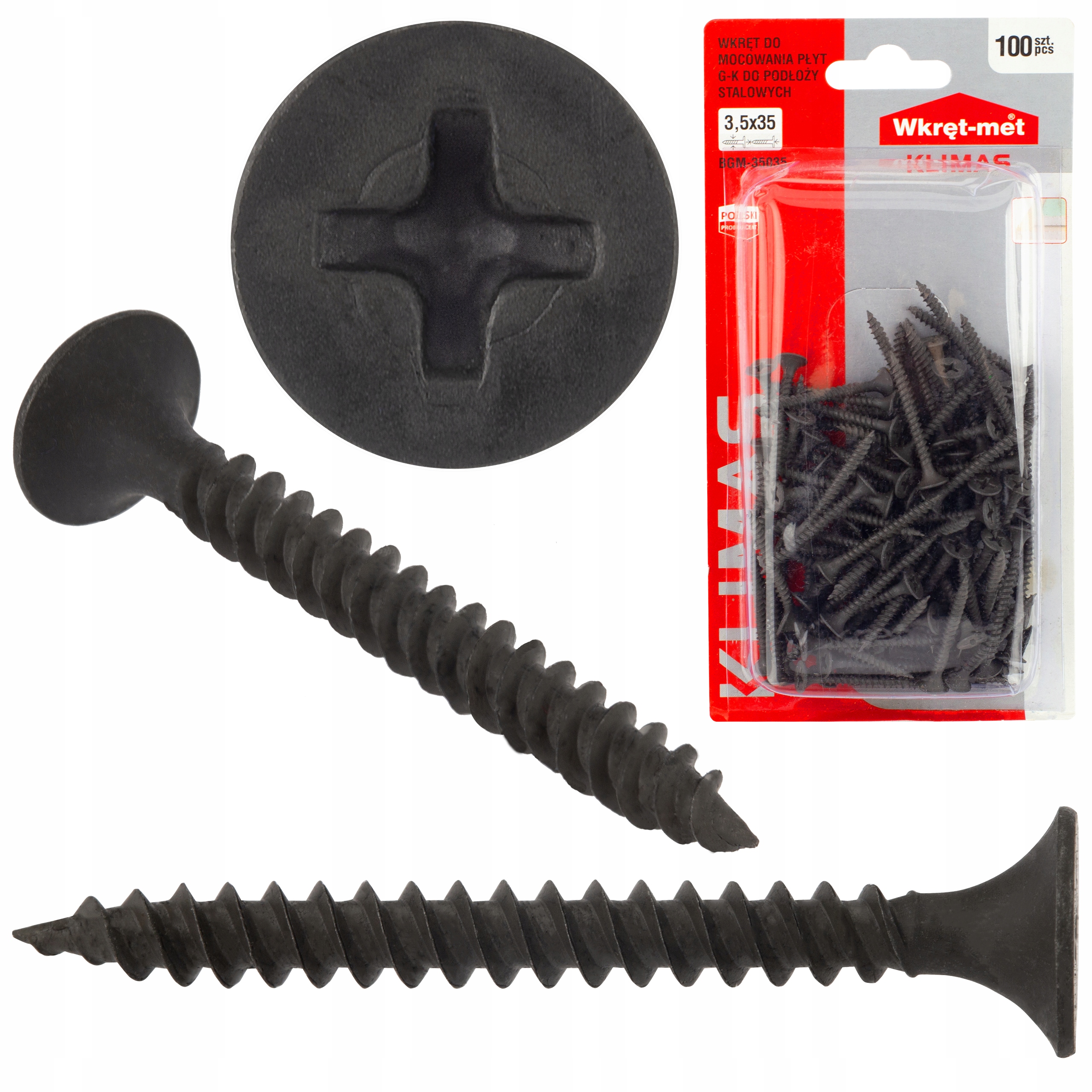 

Wkręty do płyt karton gips G-k metal 3,5x35 100szt