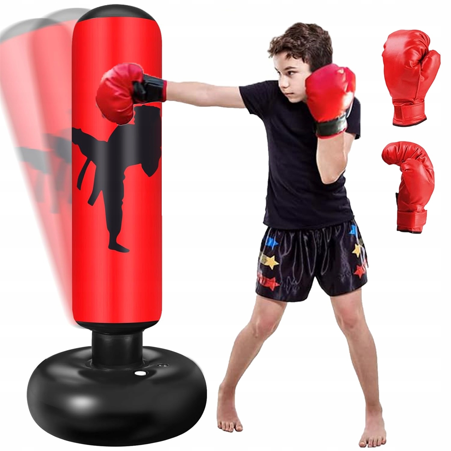 Stojící Boxovací Pytel Pro Děti, Tréninkový Set S Rukavicemi A Pumpičkou