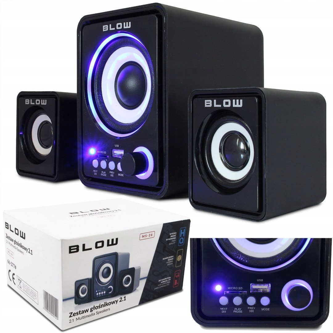 

Głośniki Komputerowe 2.1 Usb Radio Fm microSD MP3