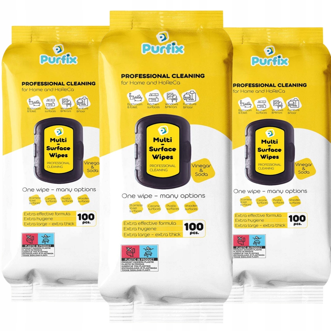 Levně Purfix Multi Surface Univerzální čisticí ubrousky 100 Ks x3