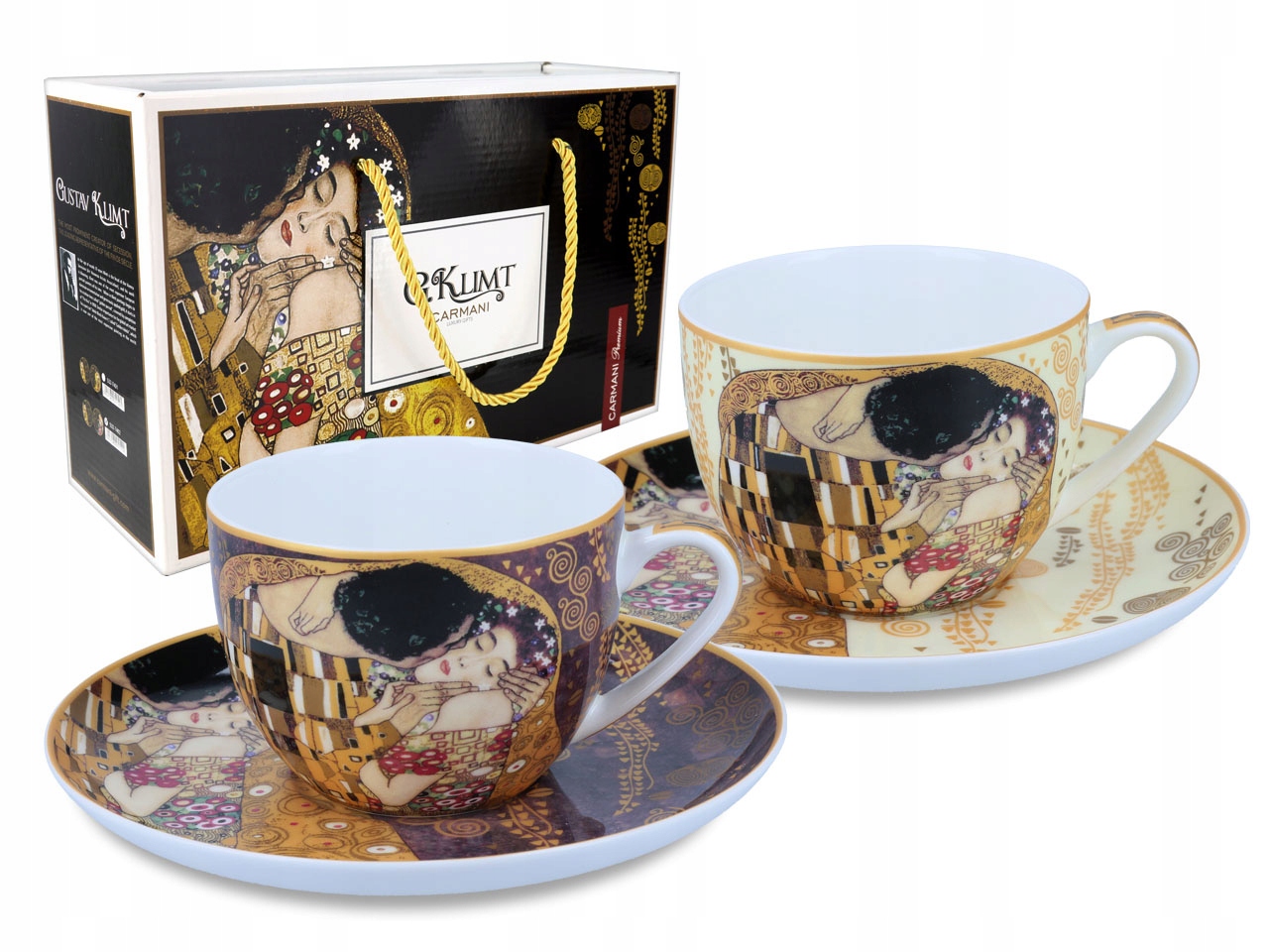 

2 filiżanki w pudełku porcelanowe Klimt Pocałunek