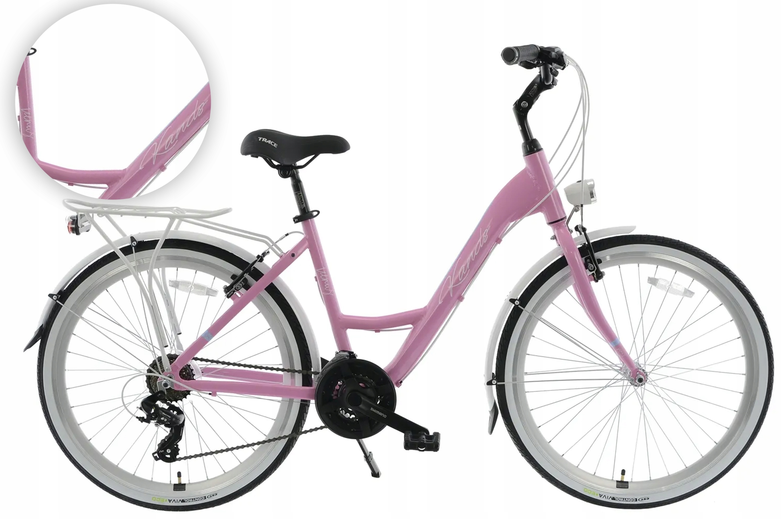 Rower Miejski 26" Kands Venus rama 17" różowy biały R25