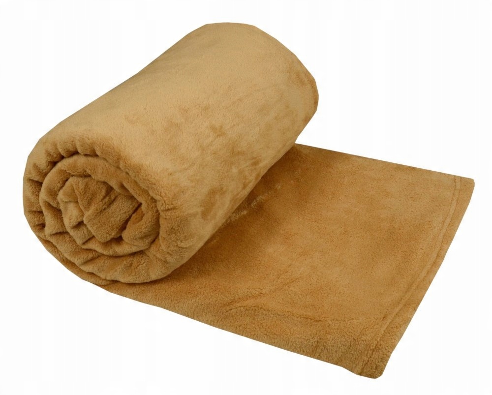 

Ciepły koc z Microfibry 160x210 Złoty Beż 19