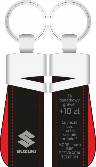 

Brelok skórzany Suzuki (czarno-czerwony)