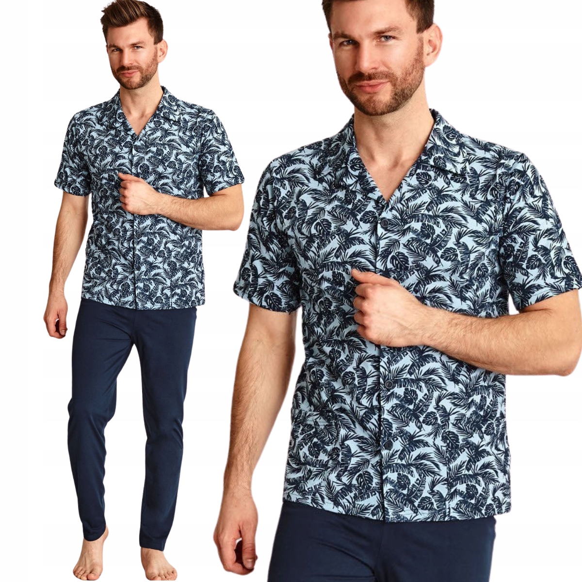 Pánské rozepínací bavlněné pyžamo Taro Gracjan 954 XXL