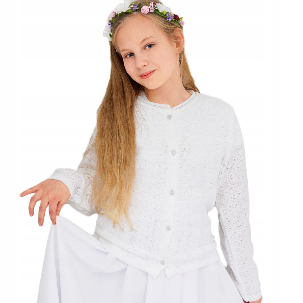 

Ecru Bolerko komunijne Sweterek Komunia r 146 w917