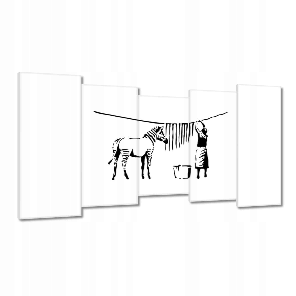 Obrazy 150x80 Praní zebry Banksy Pruhy