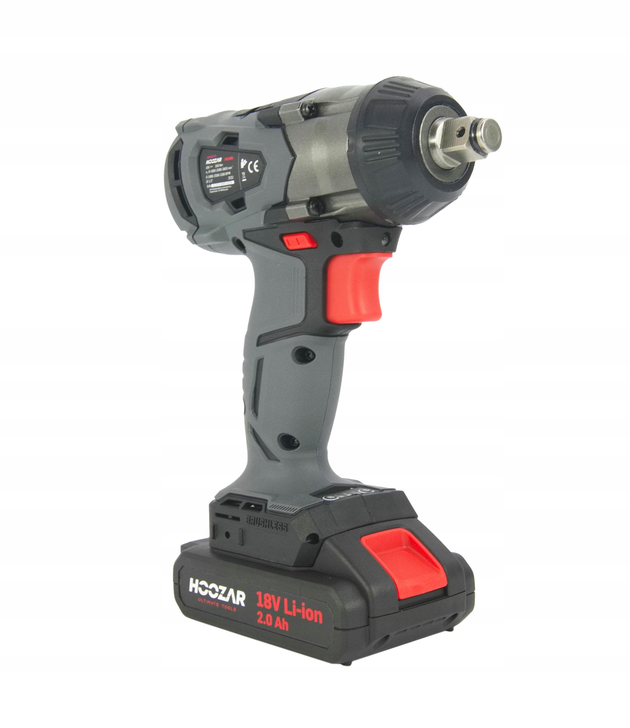 Klucz udarowy bezszczotkowy 1/2" 18V 1x2.0Ah 350Nm IW10BL Hoozar Marka Hoozar