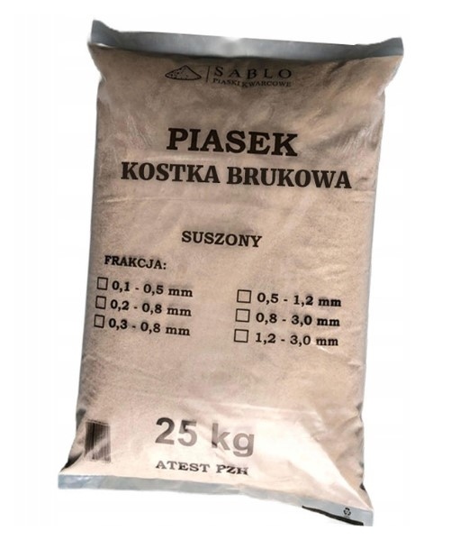 

Piasek Kostki Brukowej Zasypka Fuga Kwarcowy 25kg