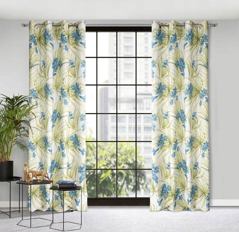 

Zasłona Mari biała niebieska Eurofirany 140x250