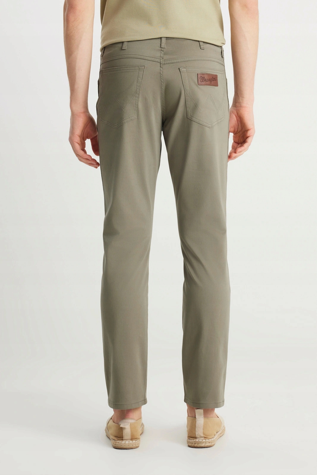 Pánské zúžené kalhoty Wrangler Texas Slim Dusty Olive 112388591 30/32