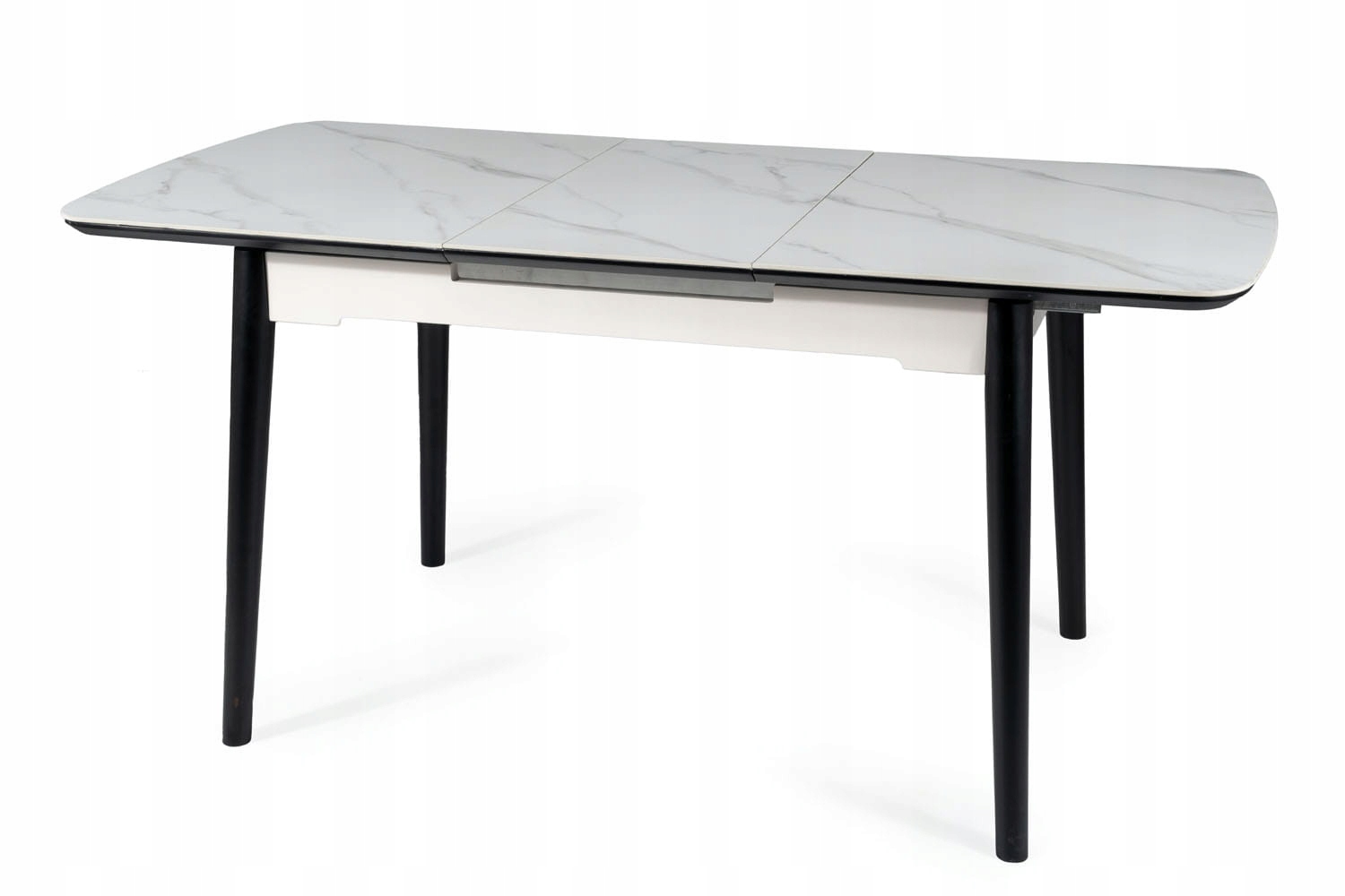 Stół Apollo 120(160)X80 biały efekt marmuru/czarny