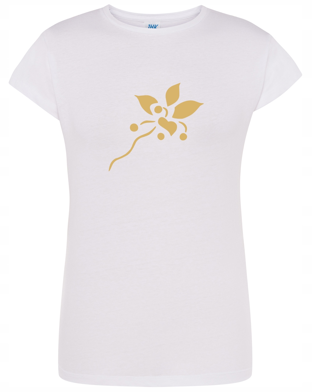

T-shirt Koszulka Na Lato złoty kwiat lilia L Wh