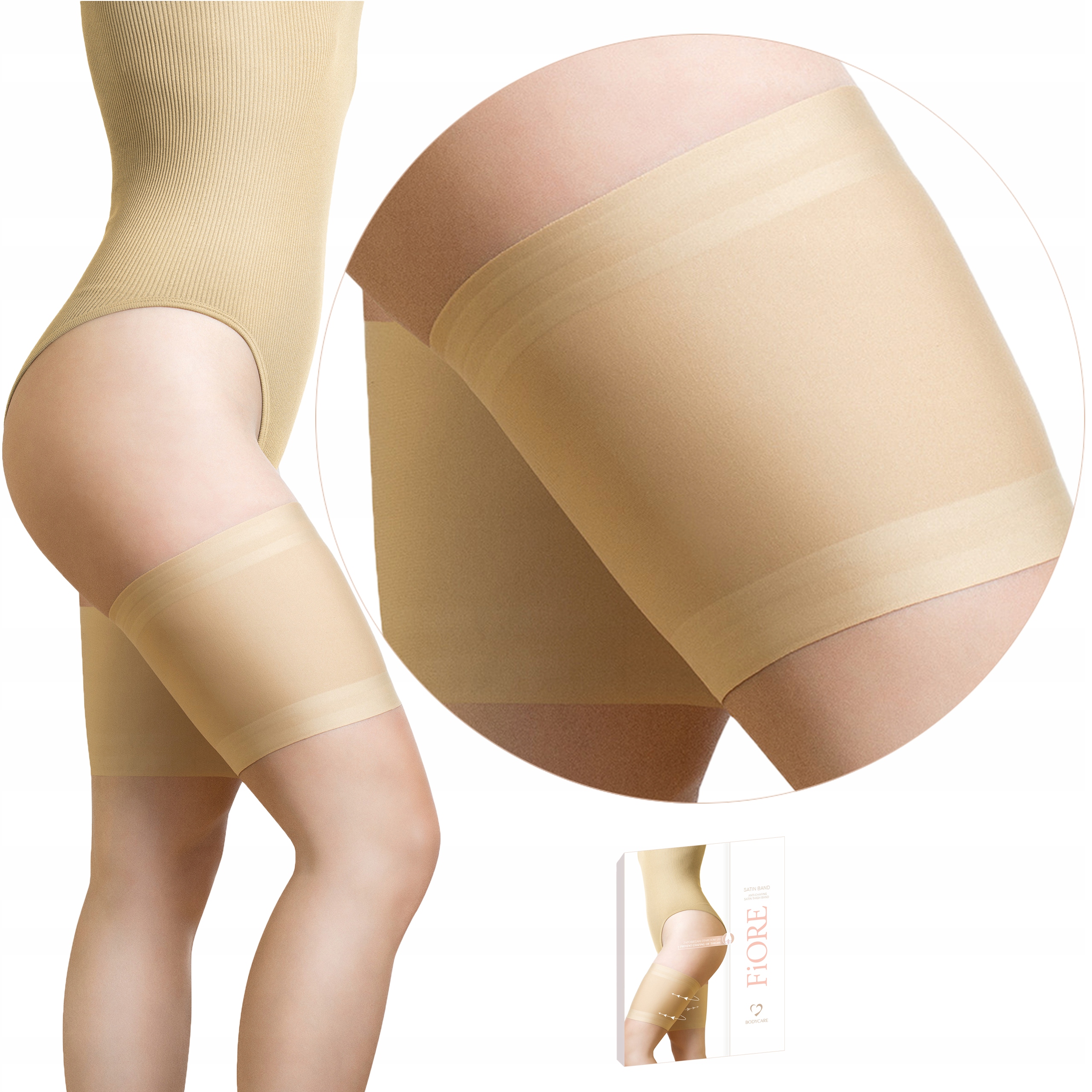 

Fiore satynowa opaska Satin Band beżowa 3/4