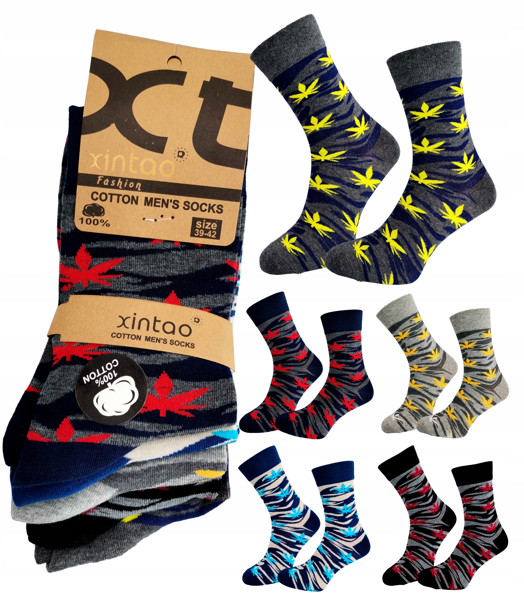 

Śmieszne kolorowe skarpety męskie Prezent 39-43