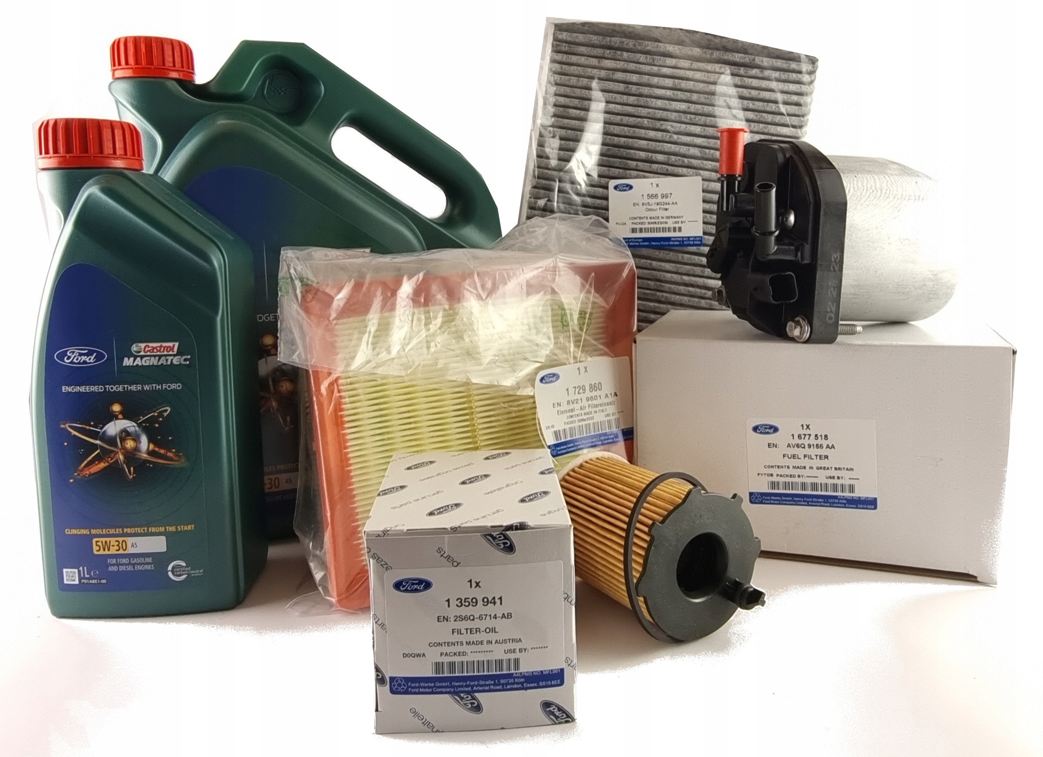 Sada 4 Filtrů Olej 6 L Ford Oe Fiesta 2008-2012 1.6 L Sohc Diesel