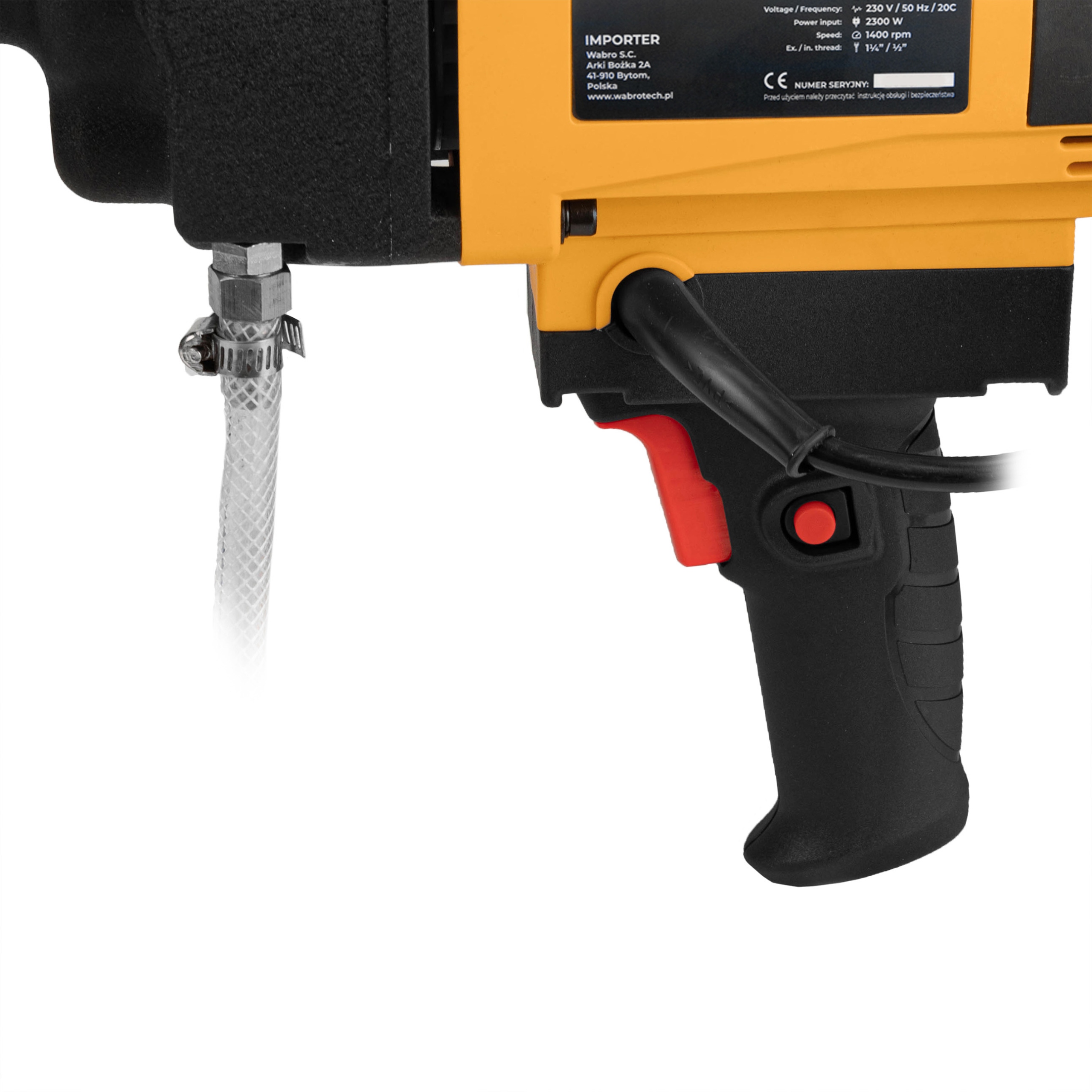 WIERTNICA RĘCZNA OTWORNICA BETONU WABROTECH WT202 Zasilanie elektryczne