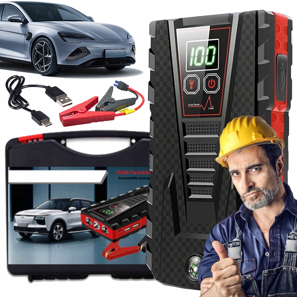 800A 12V Jump Startér Powerbanka Do Auta Nízká Spotřeba Energie 2 Usb Porty