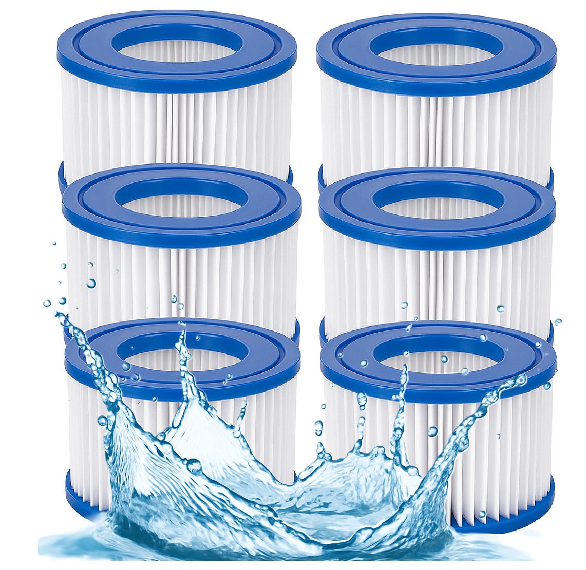 6 x Filtr do Basenu Jacuzzi Lay-Z-SPA Wkłady Filtrujące Bestway 60311