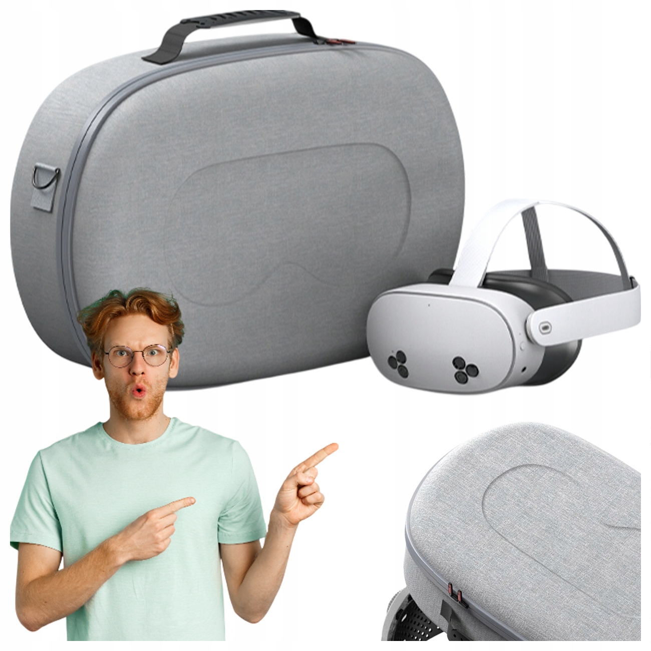 Pokrowiec do gogli VR STARTRC GAMES twardy wodoodporny Meta Quest 3/Pico4