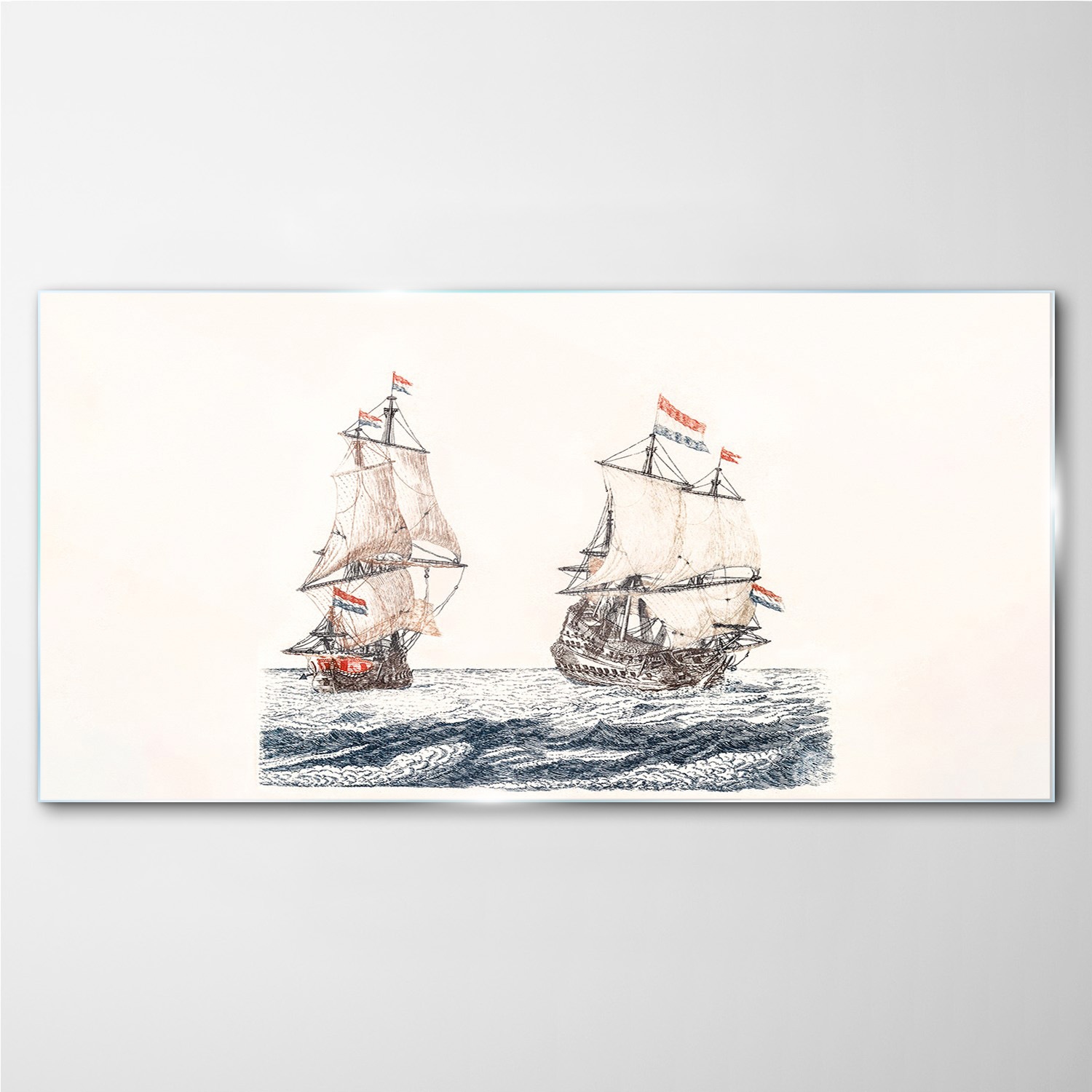 

Obraz szklany z nadrukiem Morze fale statki 100x50