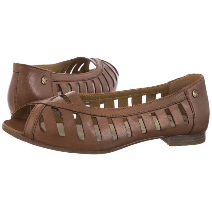 Dámské kožené baleríny Maciejka Hnědé P7540-29/00-1 Brown