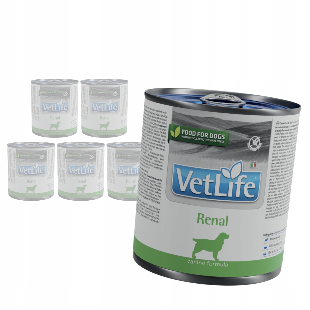 Levně Farmina Vet Life Renal Canine 6x300g Vlhké Krmivo pro psy Selhání ledvin