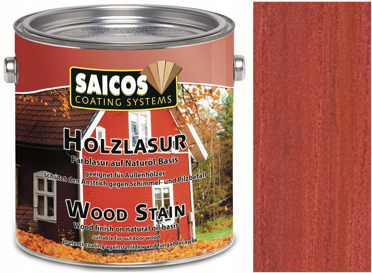 Saicos Olejová lazura Švédská Červená 0030 0,75L