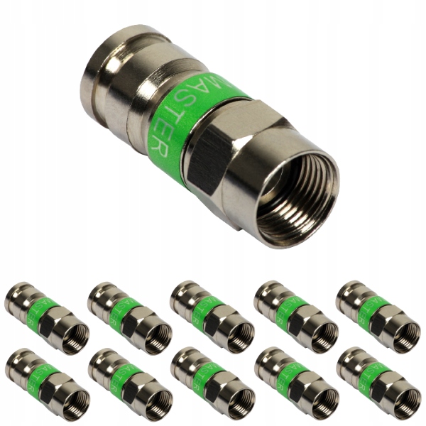 Wtyk F Kompresyjny Master na przewód TRISET 10 szt.