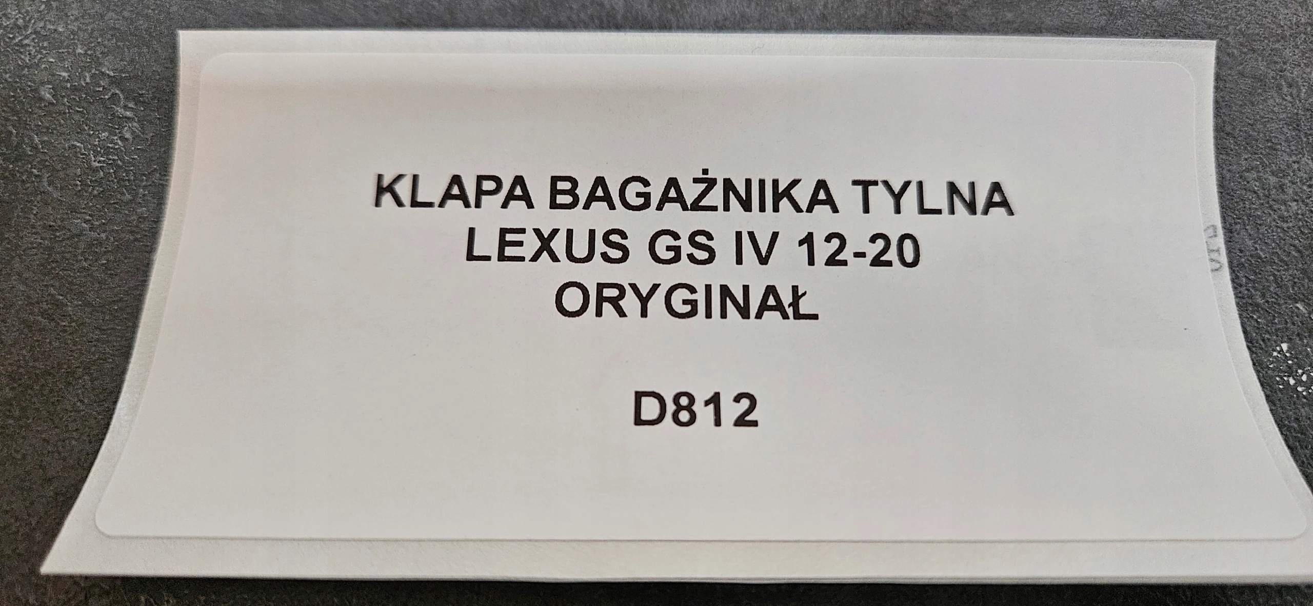 trunk door boot LEXUS GS IV 12-20 original