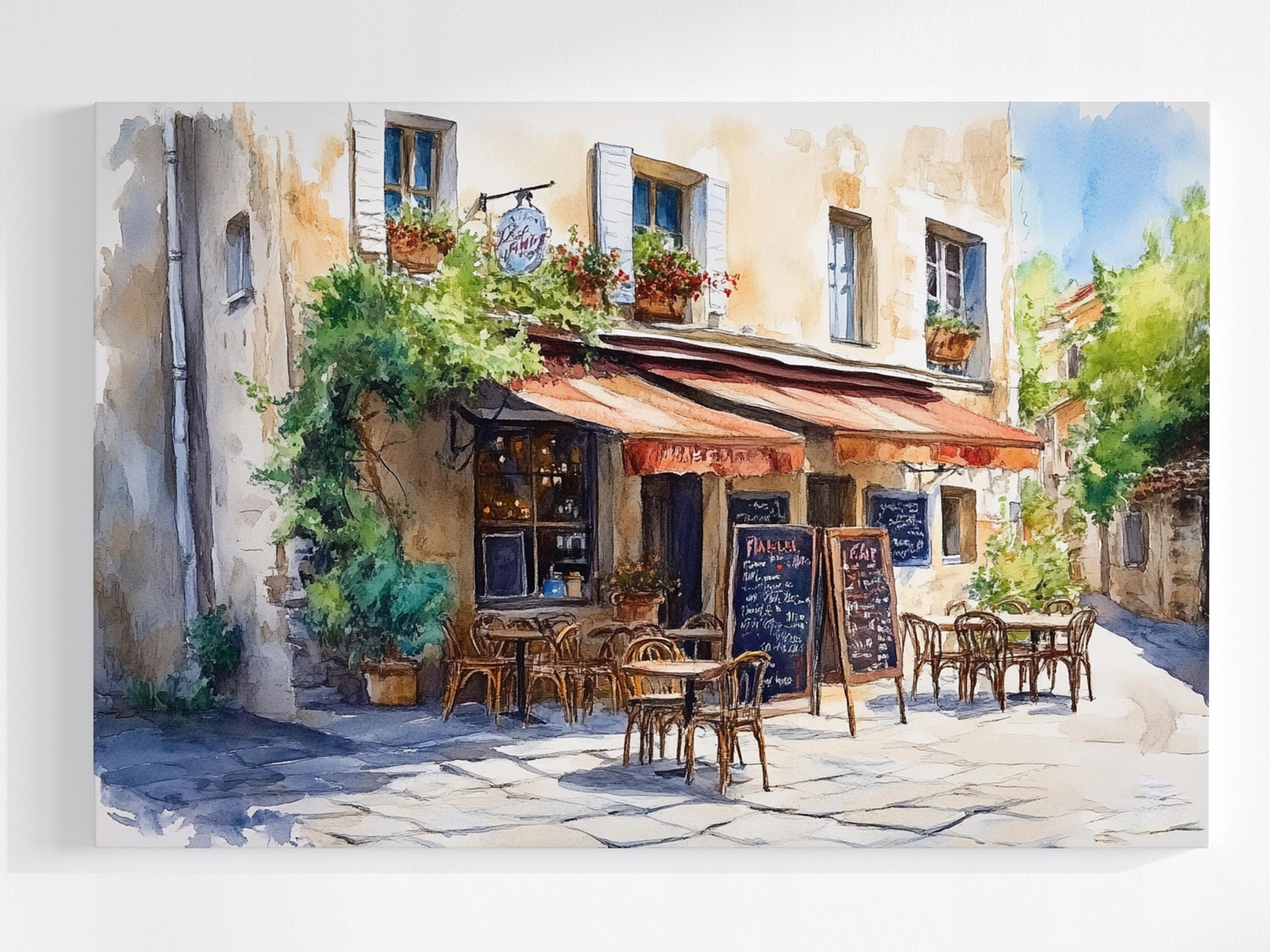 Obraz Na Plátně Canvas Kavárna Ulička Francie Provence AKVAREL120x80