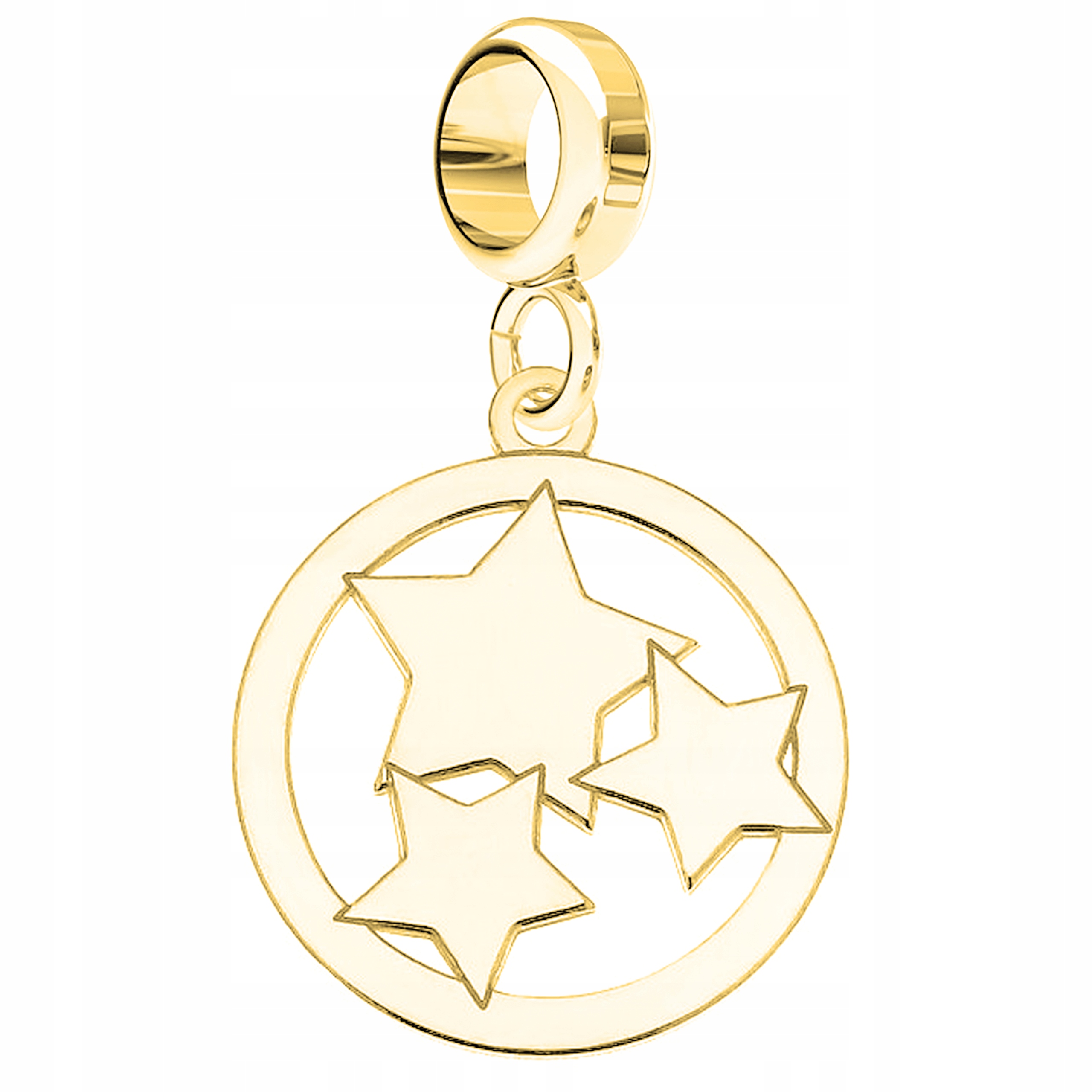Charms Zlaté hvězdičky v kole Kolečko Vesmír Hvězdy Stříbro 925
