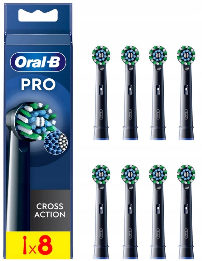 Końcówka do szczoteczki Oral-B Cross Action czarna 8 szt.