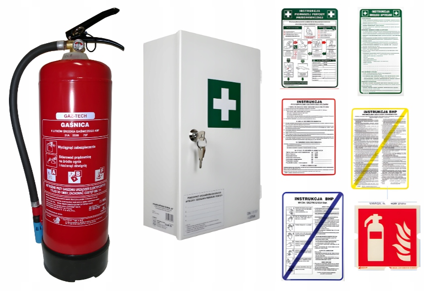 Kompletní sada Bozp Gastronomie: Hasicí Přístroj, Lékárnička AS-40, Tabule
