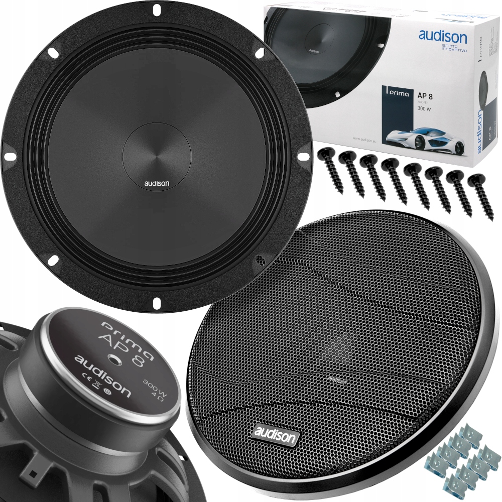 Głośniki Samochodowe Audison Ap 8 Basowe Woofery 200mm 20cm 8" Mocne 300W