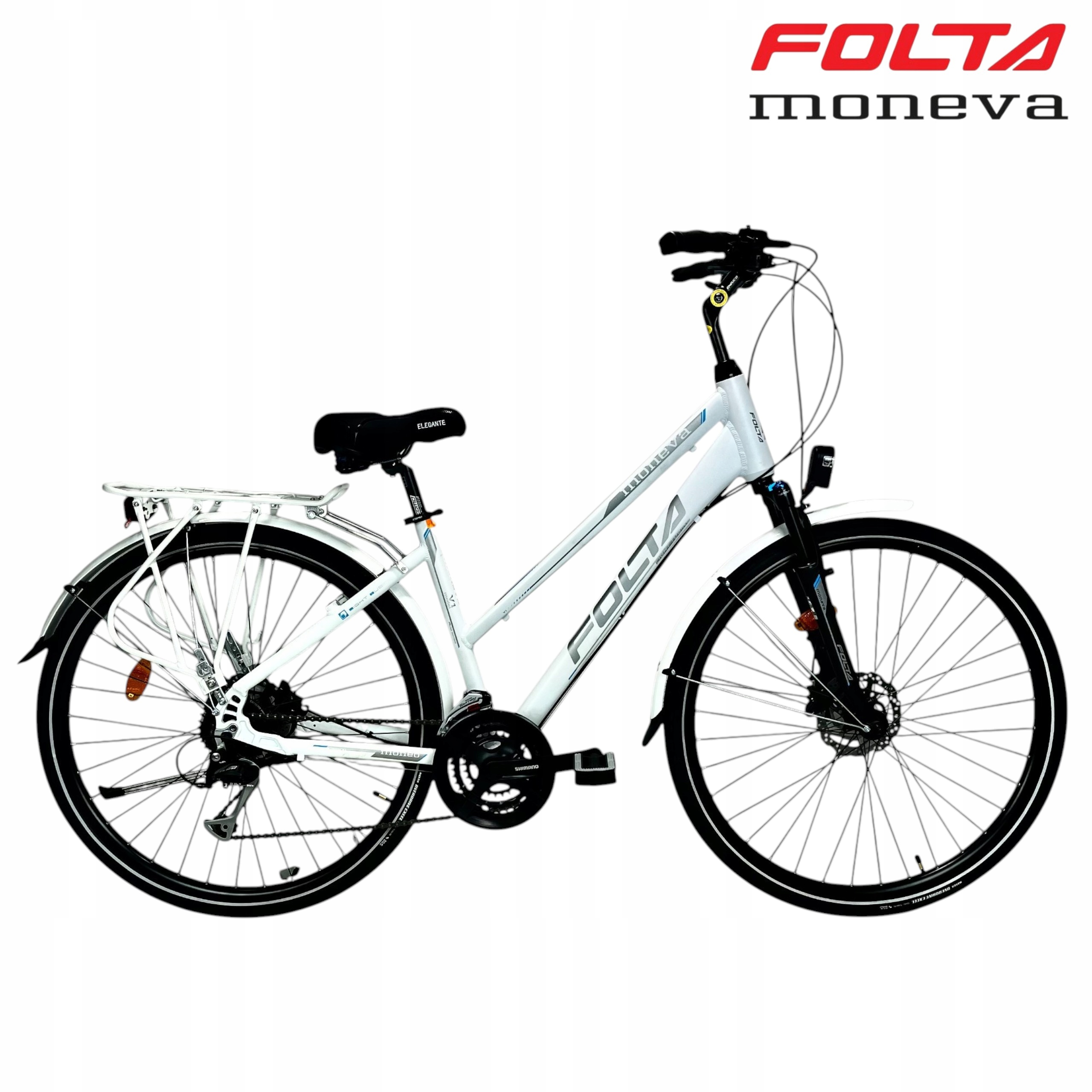 Rower Trekkingowy 28" Folta Moneva 3X8 Hamulce Hydra. Osprzęt Shimano White
