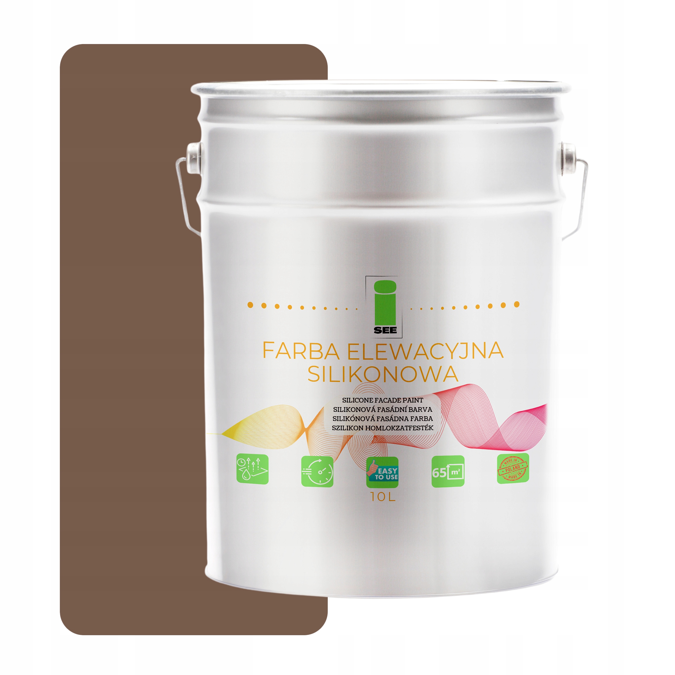 Fasádna Silikónová Fasádna Farba Hnedá Bledá 10 L Paropriepustná