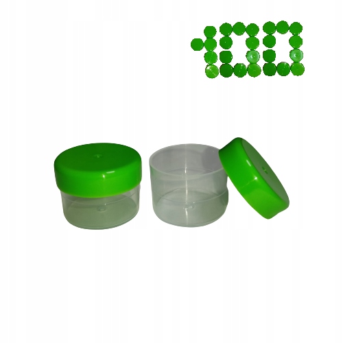 Pojemniczek z Pokrywka Zieloną 10 ml 100szt