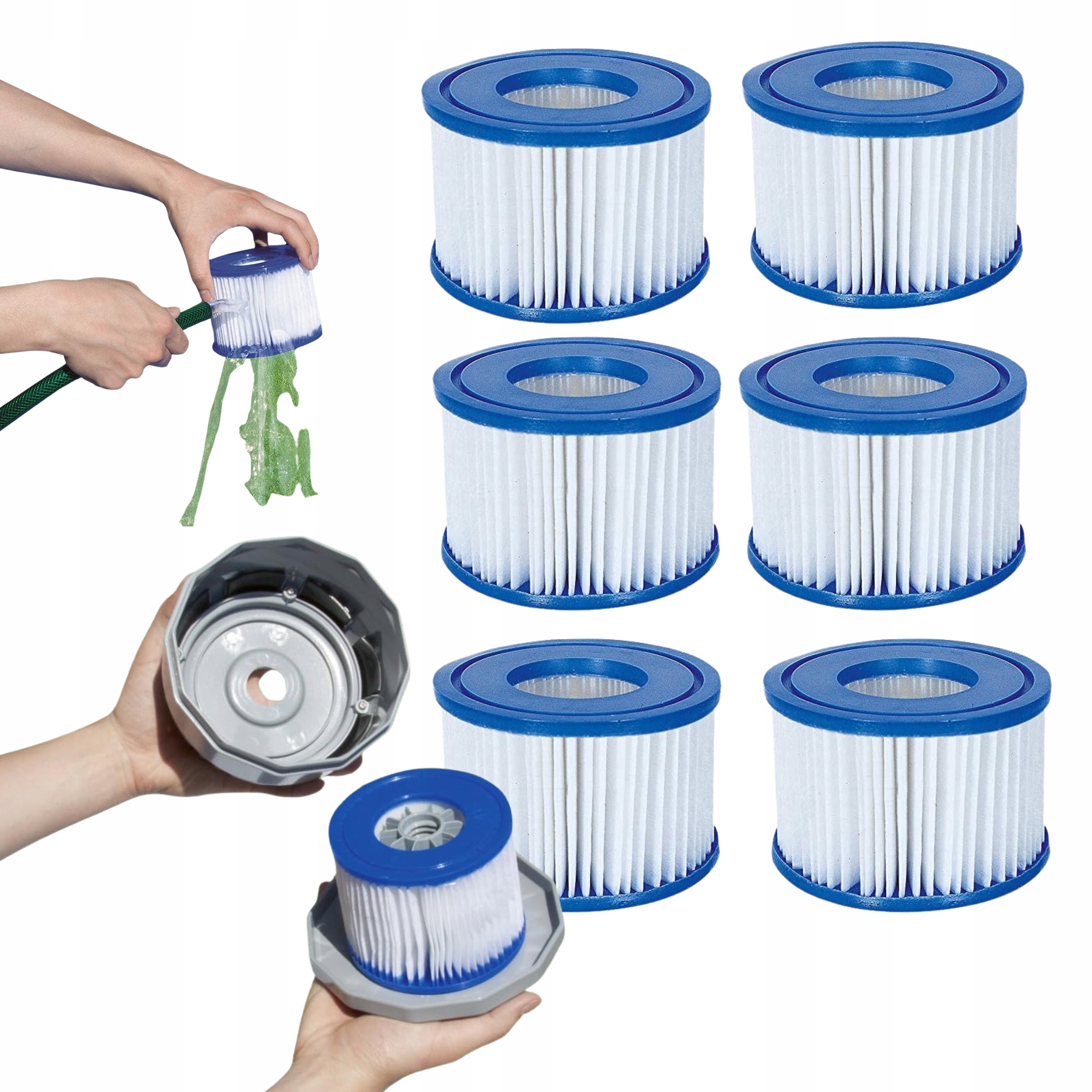 6 x Filtr do Basenu Jacuzzi Lay Z Spa Wkłady Filtrujące Bestway 60311