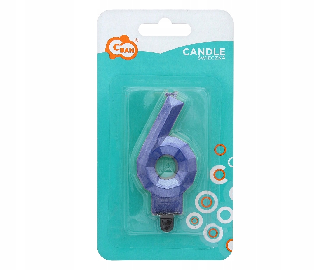 6 Świeczka Diament metalik ciemnoniebieski 7.6 cm