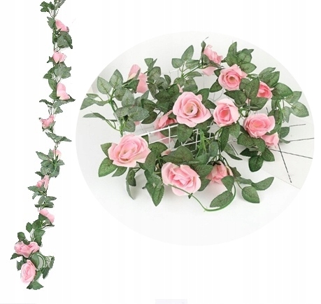 

girlanda kwiatowa róże pudrowy róż 2,3m Ślub