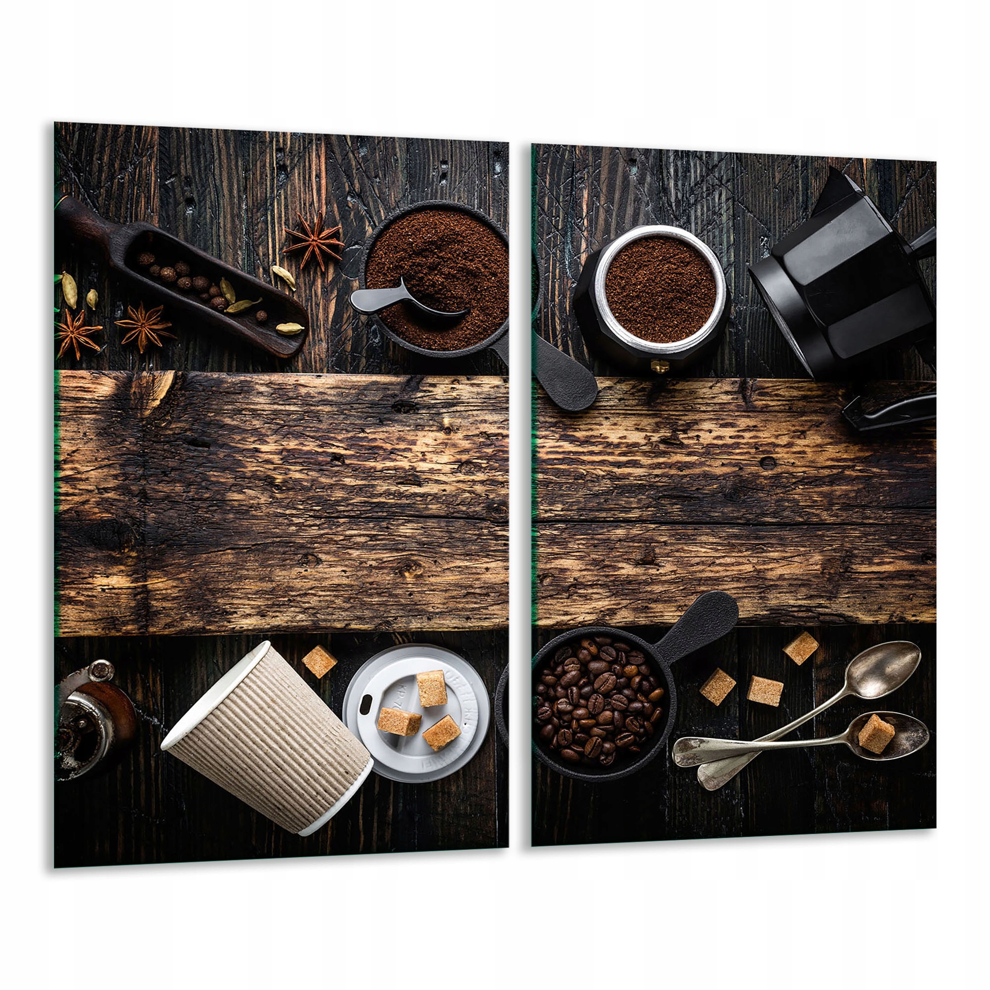 

2x Szklana Płyta Ochronna Na Kuchenkę 30x52 Kawa