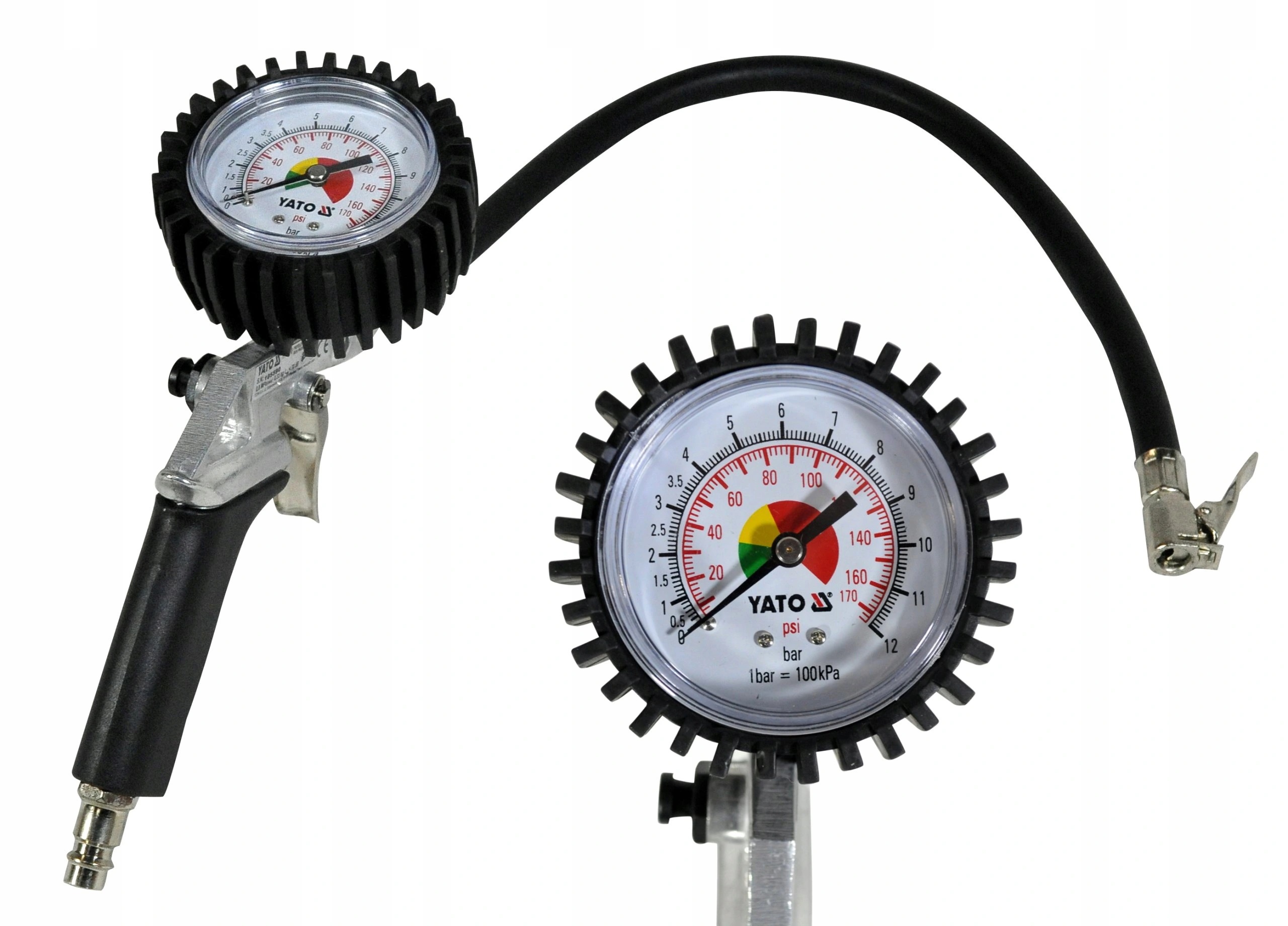 Pistolet do pompowania kół z manometrem Yato