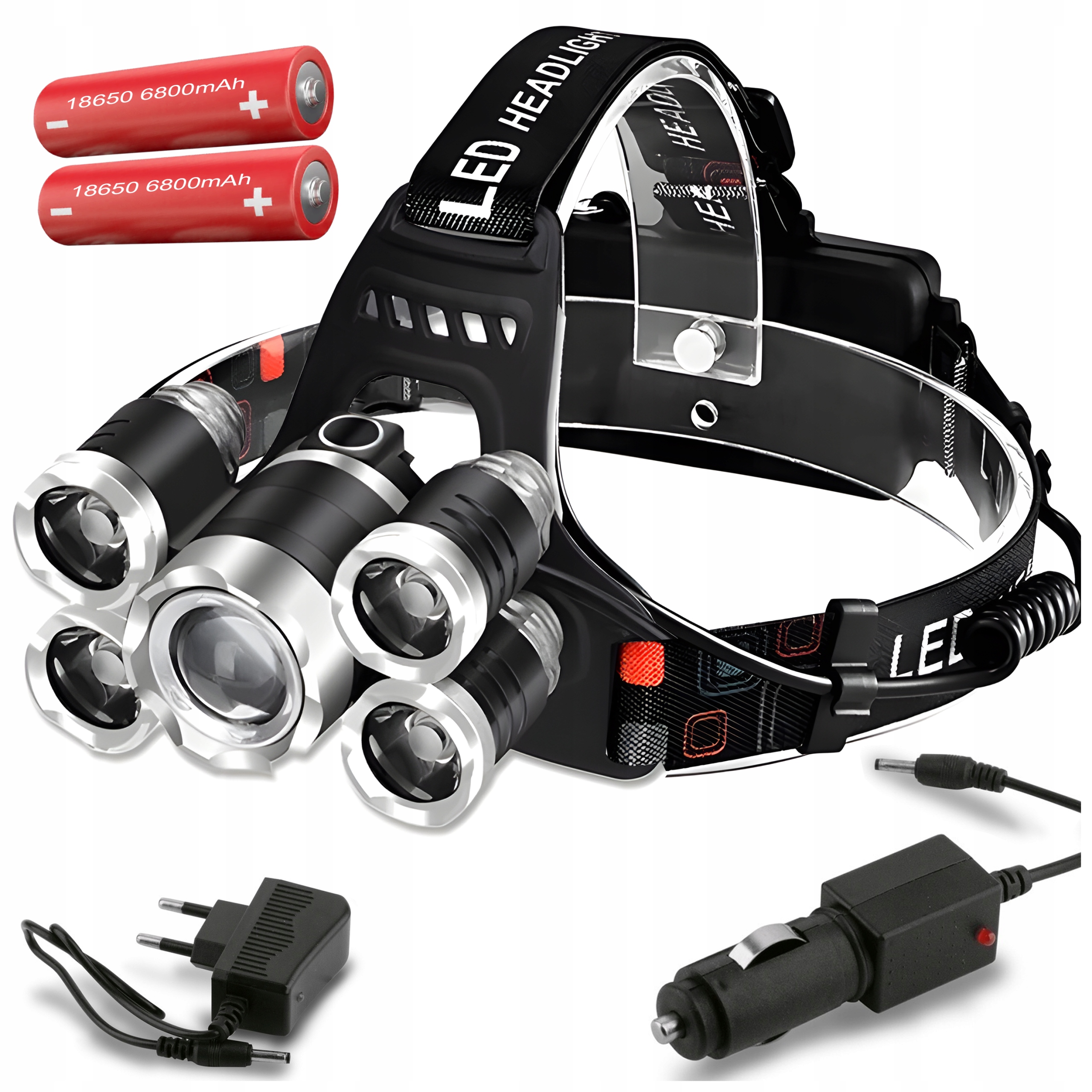 Светодиодный налобный фонарь перезаряжаемый супер мощный 5X светодиодный налобный фонарь