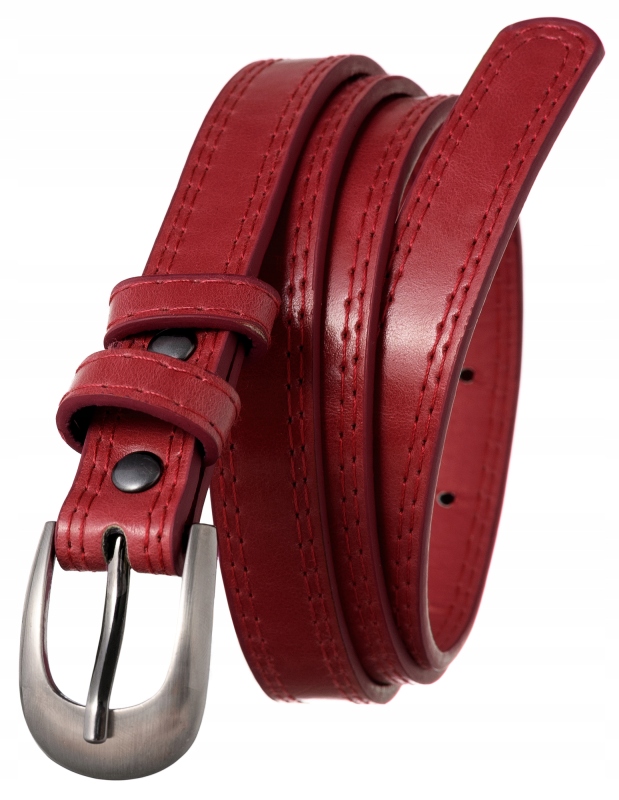 

Cavaldi czerwony pasek damski wąski skórzany