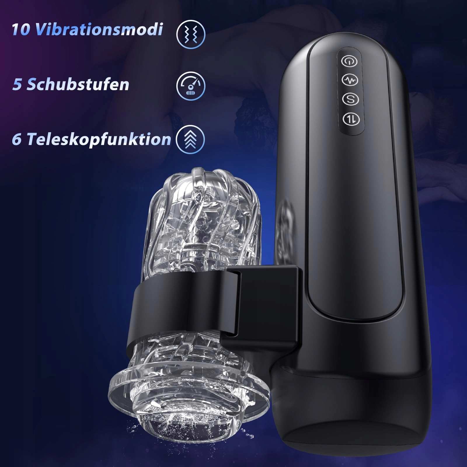 ELEKTRYCZNY MASTURBATOR DLA MĘŻCZYZN Z 6 FUNKCJAMI I WIBRACJAMI — miniatura 3