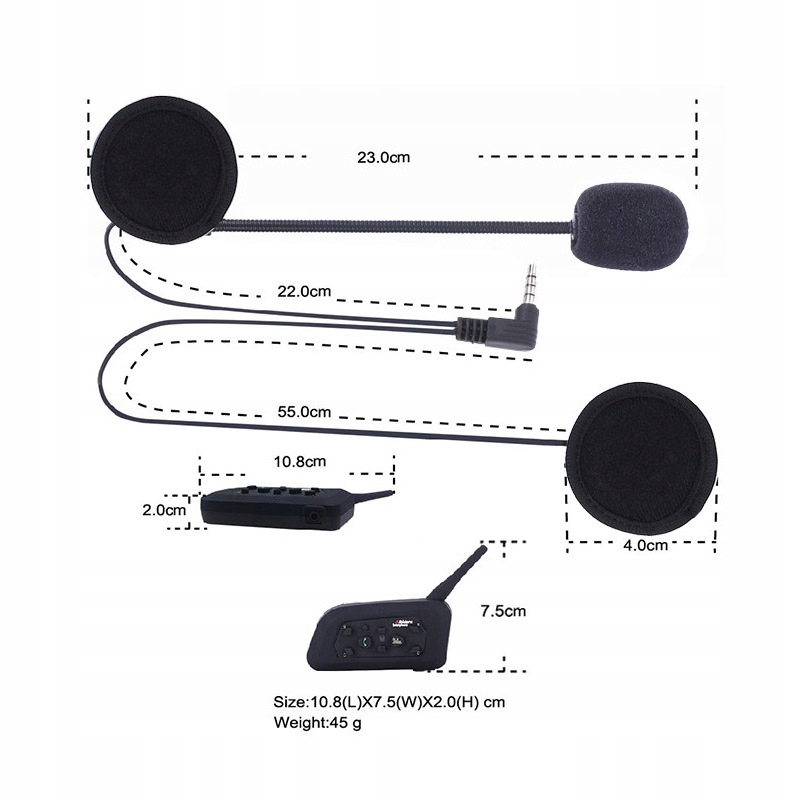 V6 BT motorcycle helmet intercom headset Producent inny