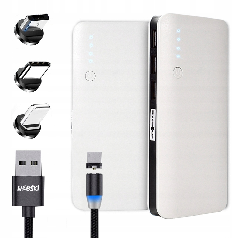 

Powerbank 20000mAh Latarka Uniwersalny Kabel